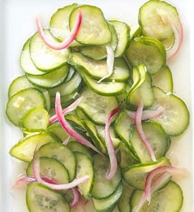 Homemade Pickled Cucumbers with Onions