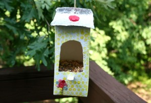 Milk Carton Bird Feeder