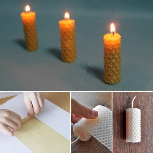 Making Hand Rolled Beeswax Candle Stick